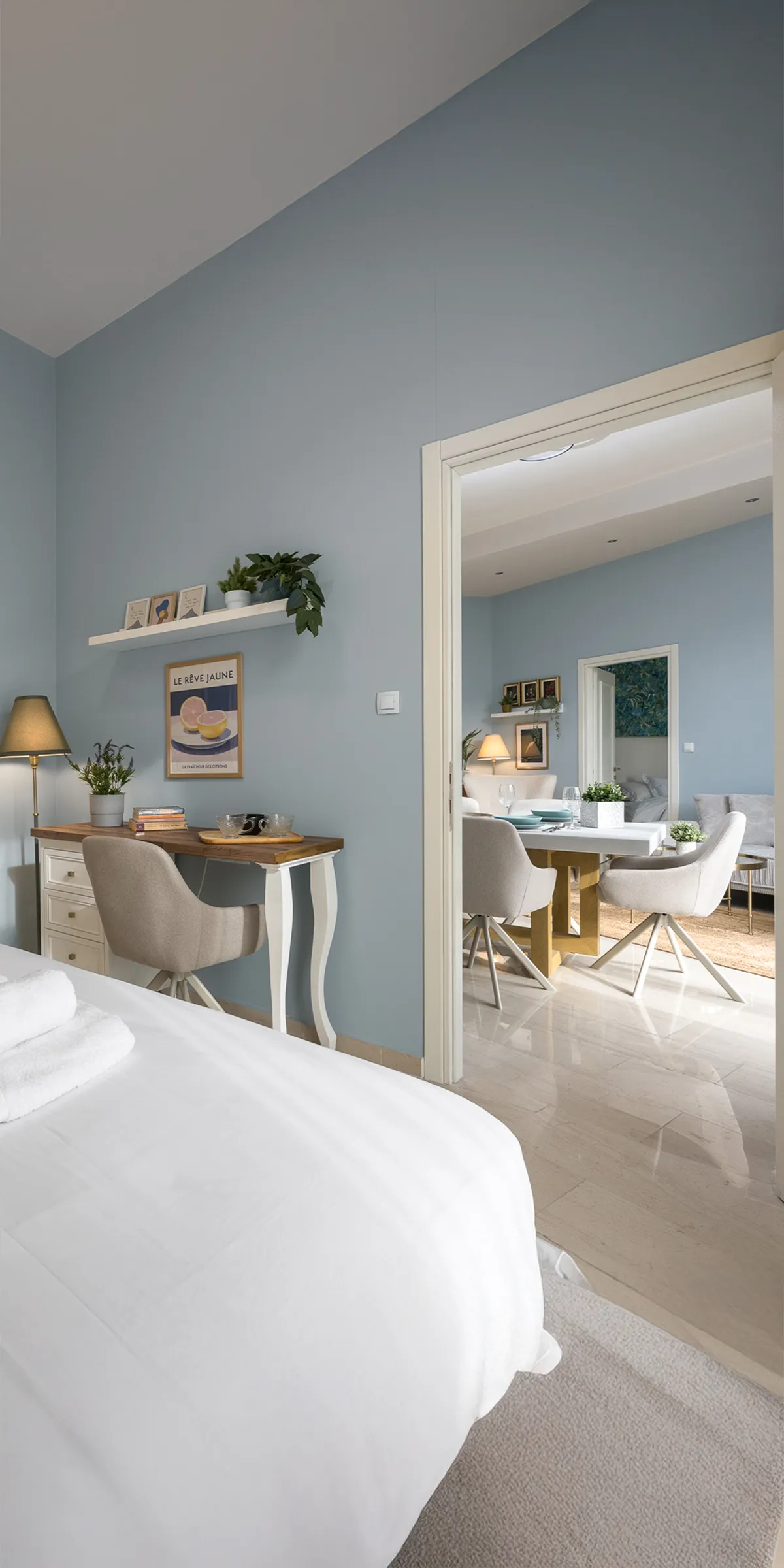 Bedroom corner with bedside table and lamp at the Ant1 property